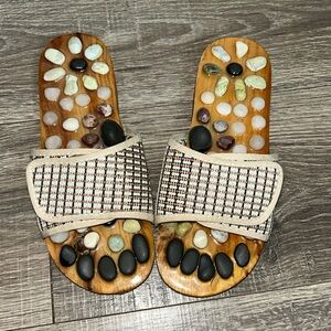 Healing Crystal accupuncture slip on  shoes